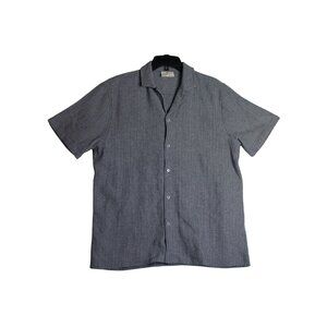 Larsson & Co Premium Short Sleeve Thick Knit Button Down Shirt Men's XL